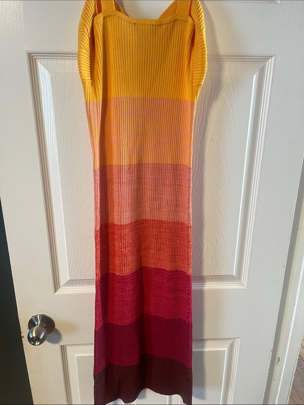 Express Yellow Ribbed Twist-Front Dress - Picture 9 of 9